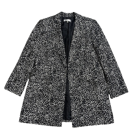 Kasper Jackets & Blazers - Kasper Womens Size 18 Black White Textured Open Front Career Blazer